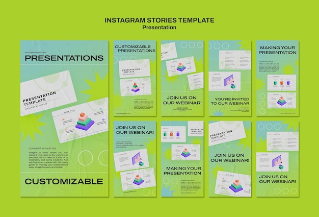 PSD grátis slides de apresentação histórias do instagram