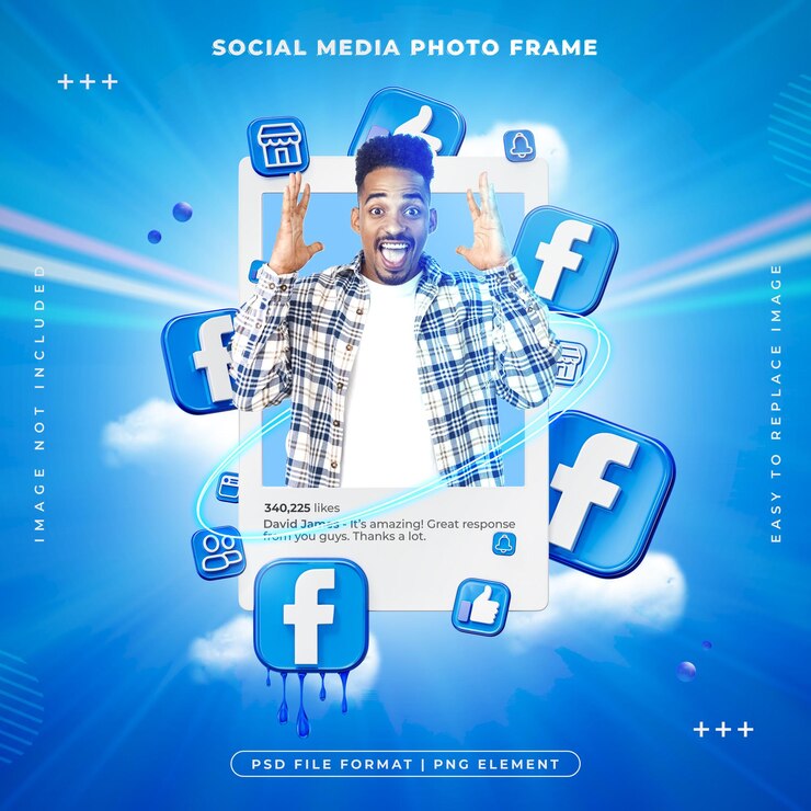 PSD grátis social media facebook post frame isolado renderização 3d