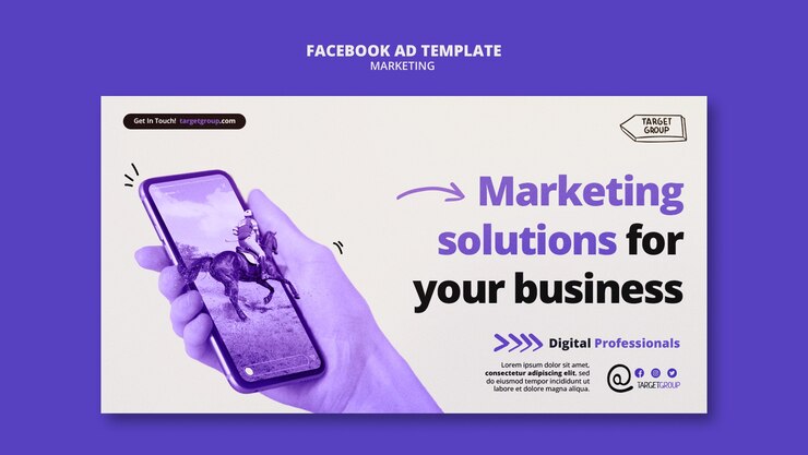 PSD grátis soluções de marketing criativas para modelo de promoção de mídia social de negócios