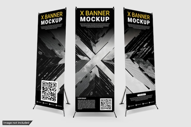 Standing x banner mockup