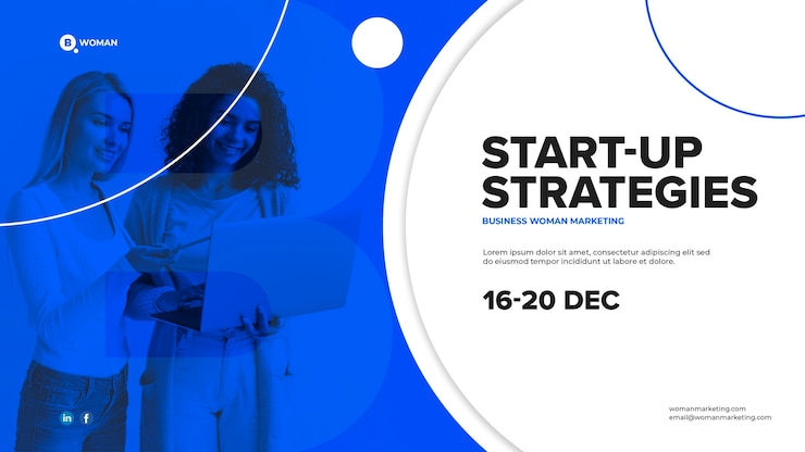PSD grátis start-up web design com mulher de negócios