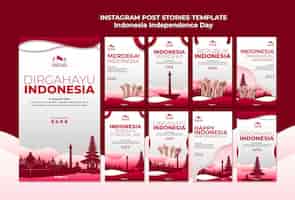PSD grátis stories do dia da independência da indonésia instagram