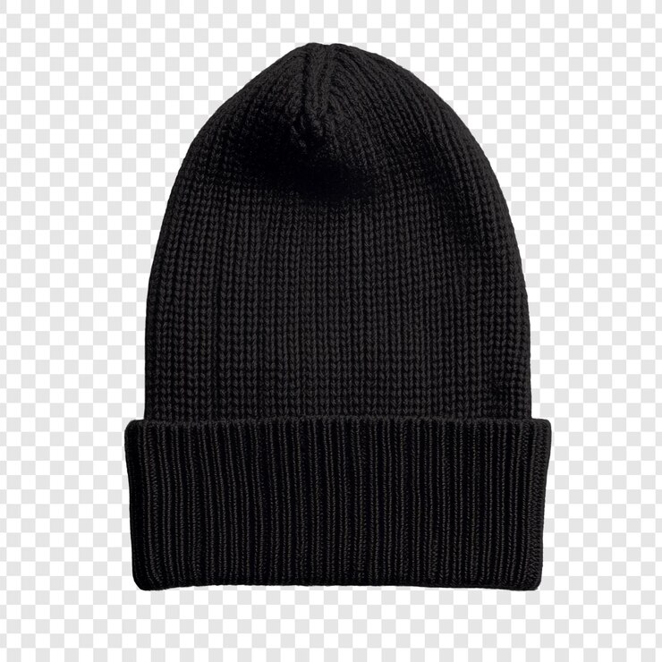 PSD grátis stylish black knit beanie hat acessório de moda de inverno