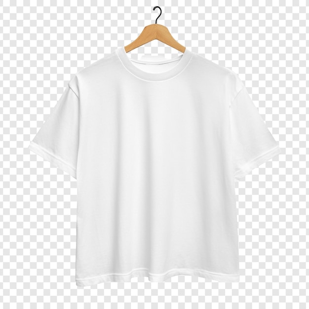 T-shirt branco em branco em madeira Hanger Mockup