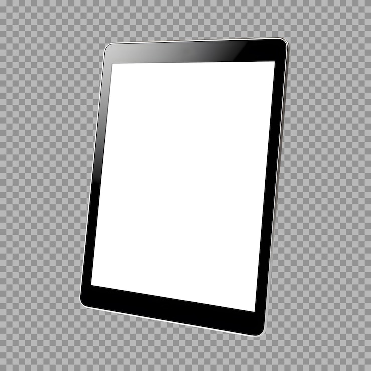 PSD grátis tablet preto com maquete de tela em branco