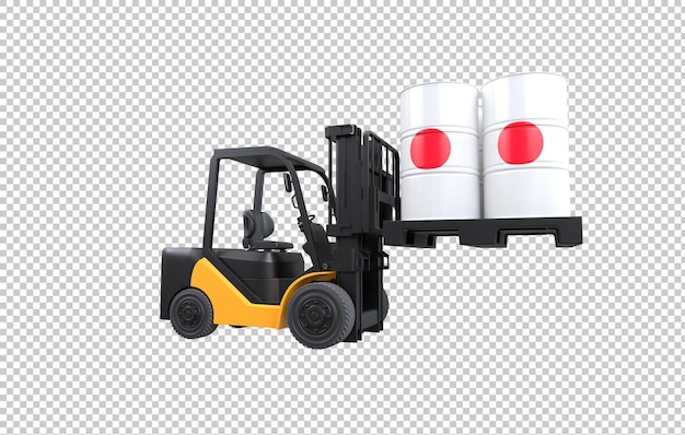 PSD grátis tanque de combustível de elevação de empilhadeira com bandeira do japão em fundo transparente