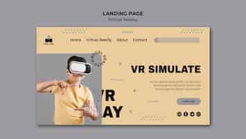 PSD grátis tema da página de destino de realidade virtual