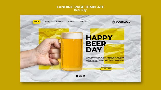 Tema da página de destino do dia da cerveja