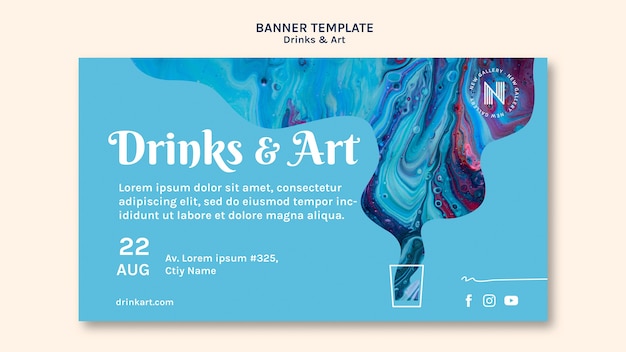 PSD grátis tema de banner de bebidas e arte