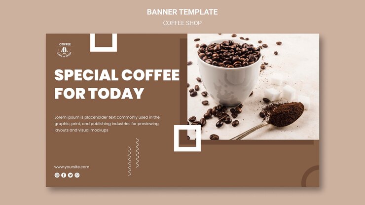 PSD grátis tema de modelo de banner de cafeteria