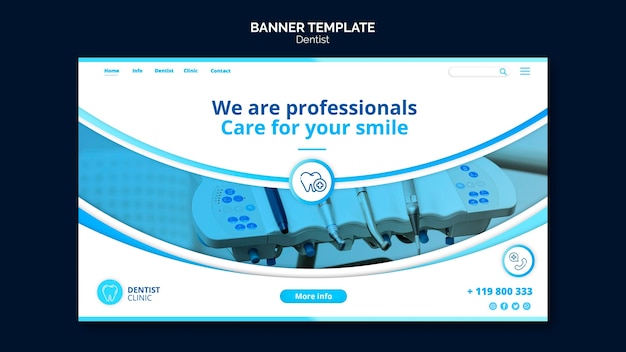 Tema de modelo de banner de dentista