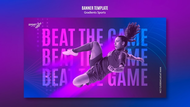 Tema de modelo de banner de esporte gradiente