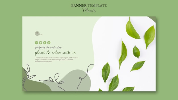 Tema de modelo de banner de plantas