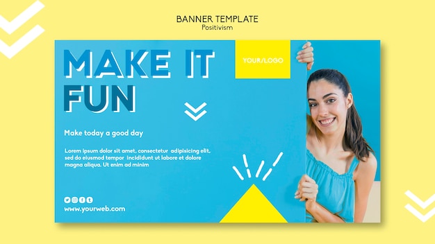 Tema de modelo de banner de positivismo
