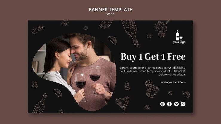 PSD grátis tema de modelo de banner de vinho