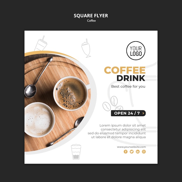 Tema de modelo de panfleto de café