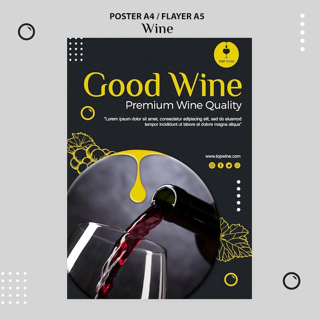 Tema do modelo de cartaz de vinho