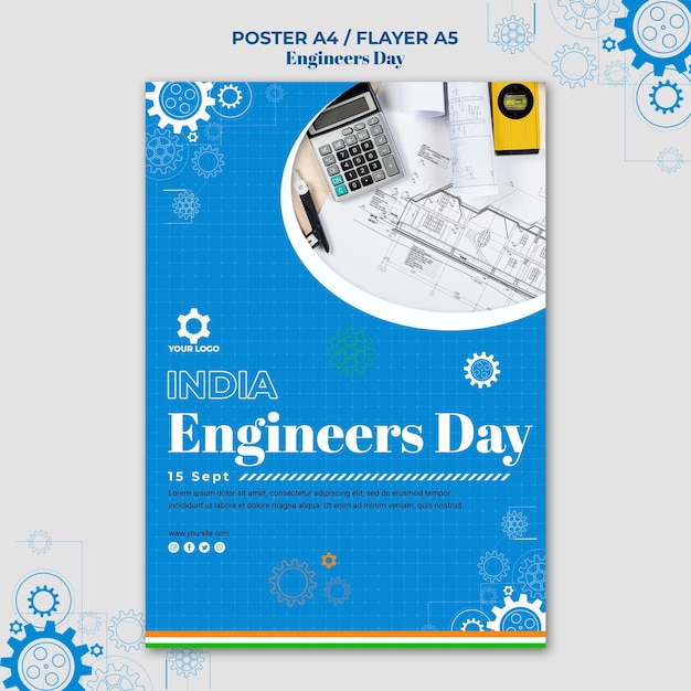 Tema do modelo de pôster do dia dos engenheiros