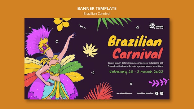 Template banner carnaval brasileiro