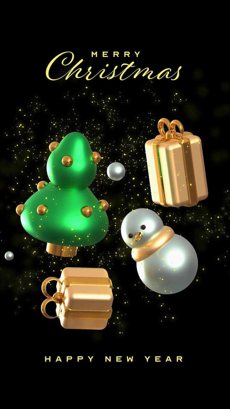 PSD grátis template de bandeira de natal bonito e realista com elementos flutuantes 3d
