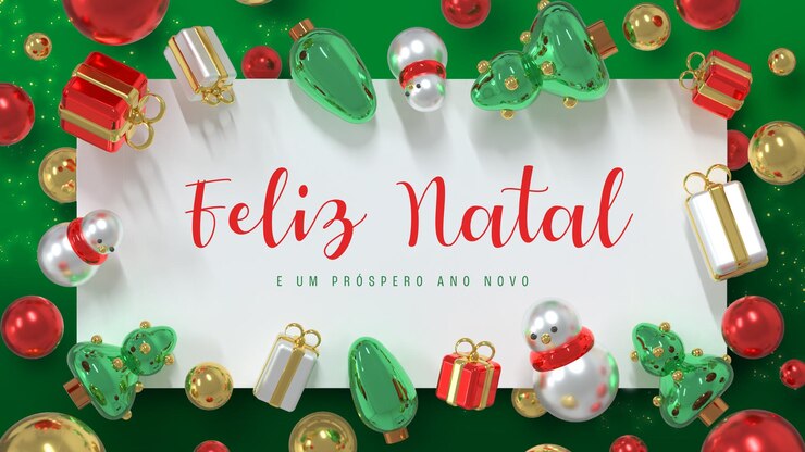 PSD grátis template de bandeira de natal bonito e realista com elementos flutuantes 3d