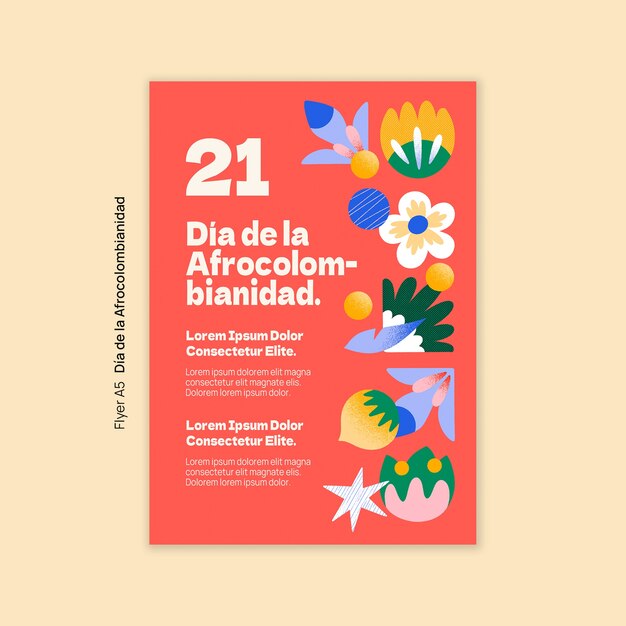 Template de celebração do Dia da Afrocolombianidade