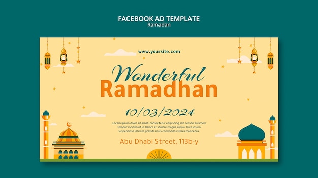 Template de celebração do ramadan no facebook