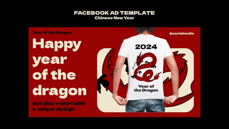 PSD grátis template de facebook para a celebração do ano novo chinês