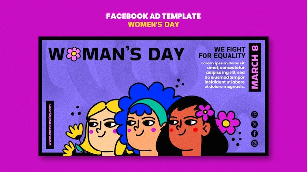 PSD grátis template de facebook para a celebração do dia da mulher