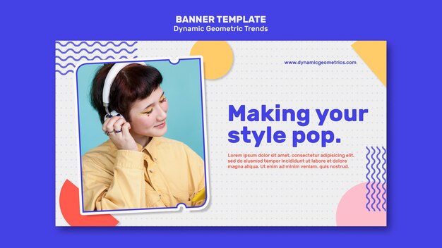 Tendências geométricas em banner de design gráfico