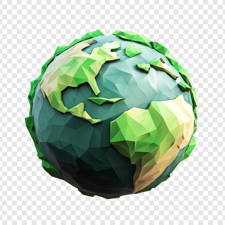 PSD grátis terra baixa poli um modelo 3d sustentável do nosso planeta