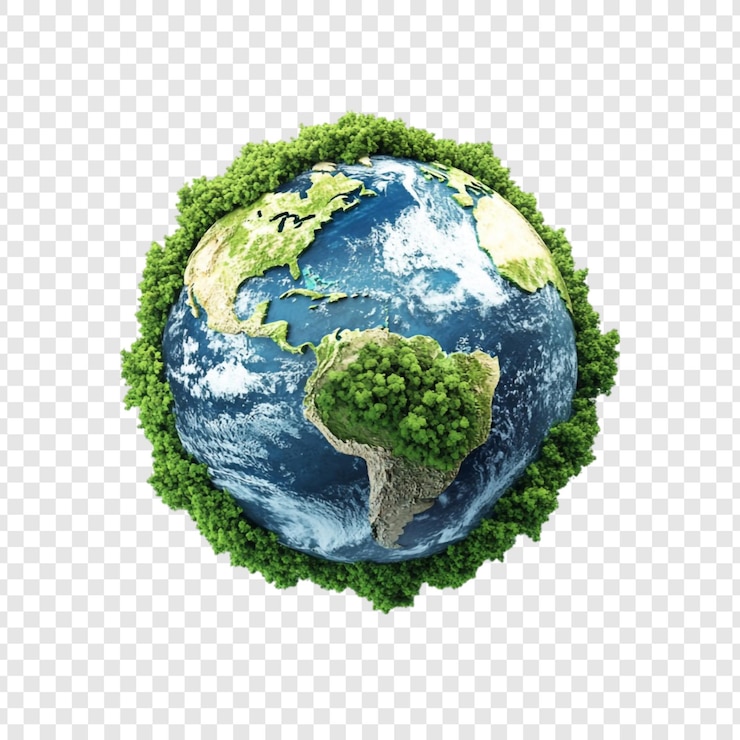 PSD grátis terra verde um futuro sustentável nosso planeta verde exuberante conservação ambiental ecologia global mundo ecológico 3d render