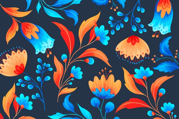 Teste padrão floral ornamental com flores românticas