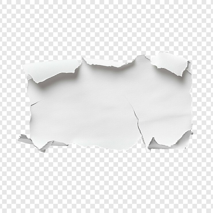 PSD grátis textura de papel rasgado um pedaço de papel branco realista rasgado