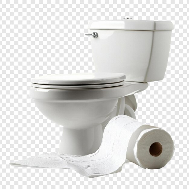 Toalete branco e rolo de papel higiênico