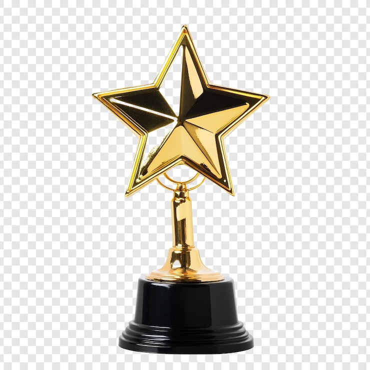 PSD grátis troféu estrela de ouro um símbolo de excelência e realização