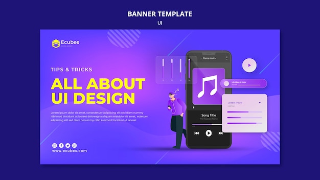 Tudo sobre o modelo de banner de design de interface do usuário