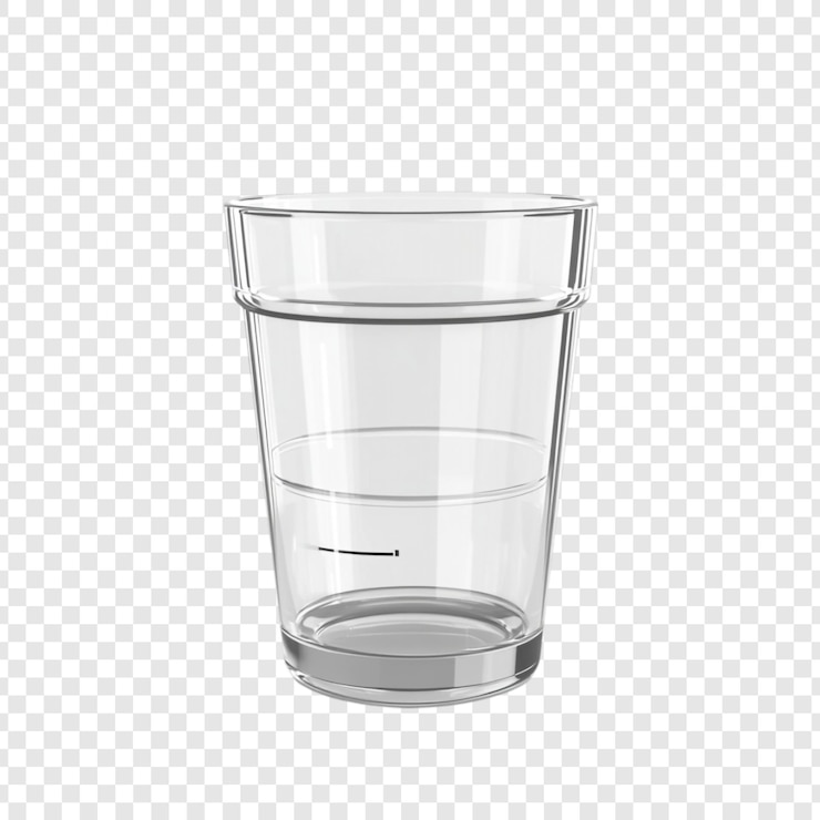 PSD grátis tumbler de vidro transparente em fundo branco