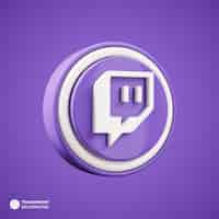 PSD grátis twitch ícone de mídia social isolado