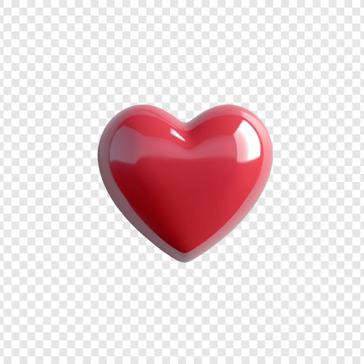 PSD grátis um coração vermelho brilhante símbolo de amor e paixão