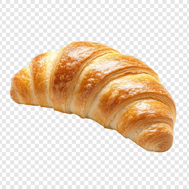 Um croissant dourado em flocos Uma deliciosa pastelaria