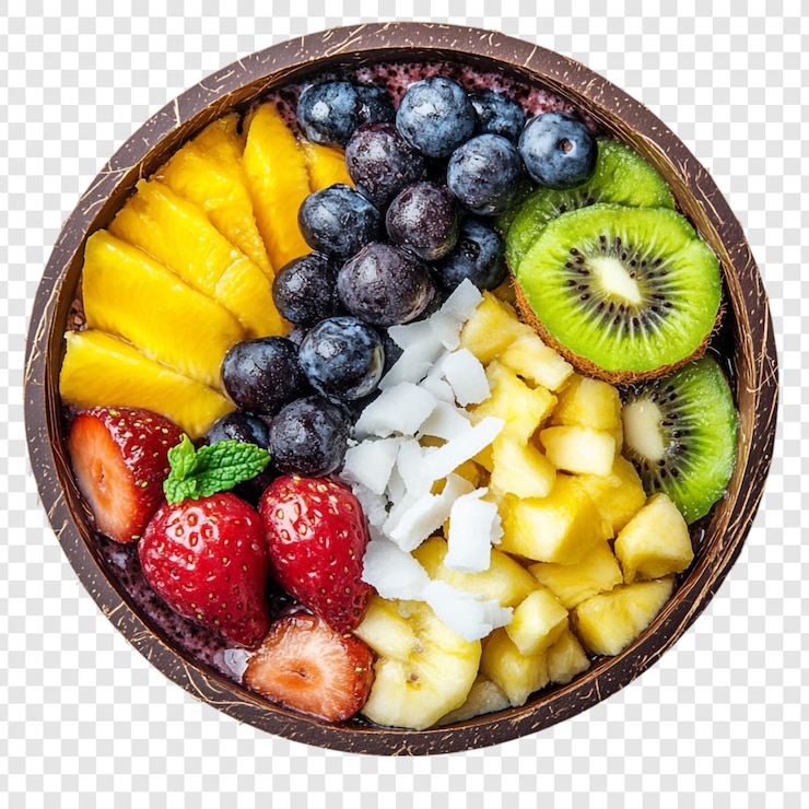 PSD grátis um prato vibrante de frutas tropicais, uma deliciosa mistura de frescura