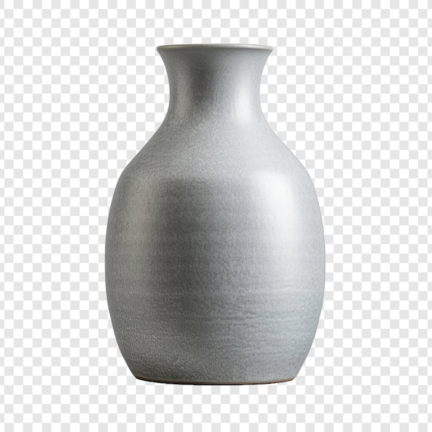 Um vaso cinzento isolado em fundo transparente