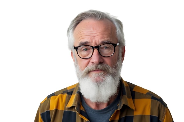 PSD grátis um velho sorridente a posar.