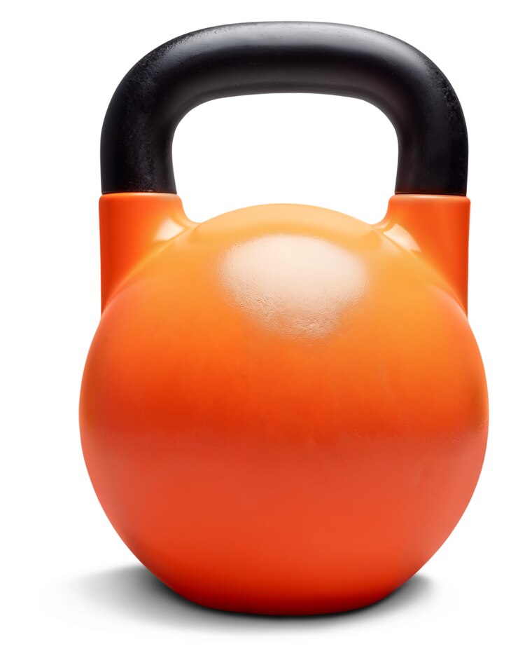 PSD grátis um zoom no kettlebell laranja.