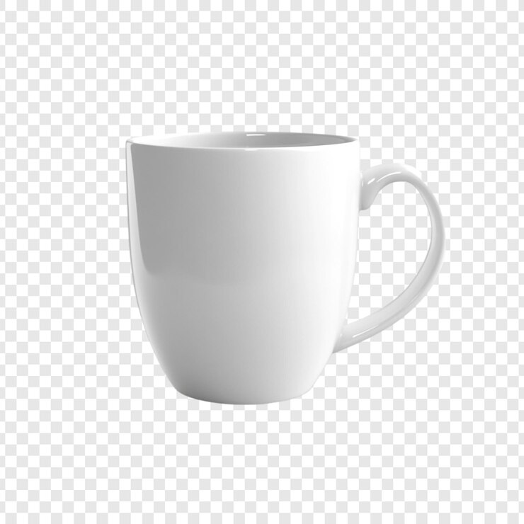 PSD grátis uma caneca branca prístina elegantemente projetada com um corpo curvo e uma alça confortável perfeita para o seu café da manhã ou chá da noite