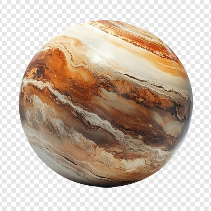 PSD grátis uma impressionante renderização 3d de júpiter mostrando suas faixas atmosféricas giratórias ricas em castanhos quentes e brancos cremosos uma obra-prima celestial