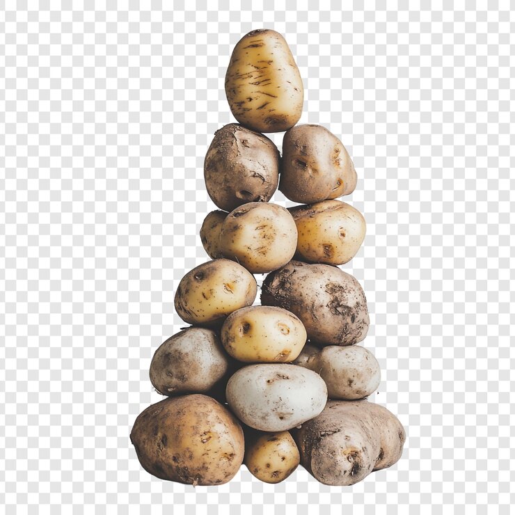 PSD grátis uma majestosa pirâmide de batatas uma natureza morta culinária