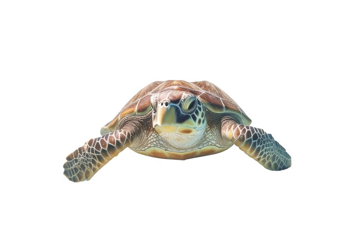 PSD grátis uma maravilhosa tartaruga a nadar.