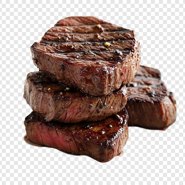 Uma pilha de bifes grelhados uma obra-prima culinária